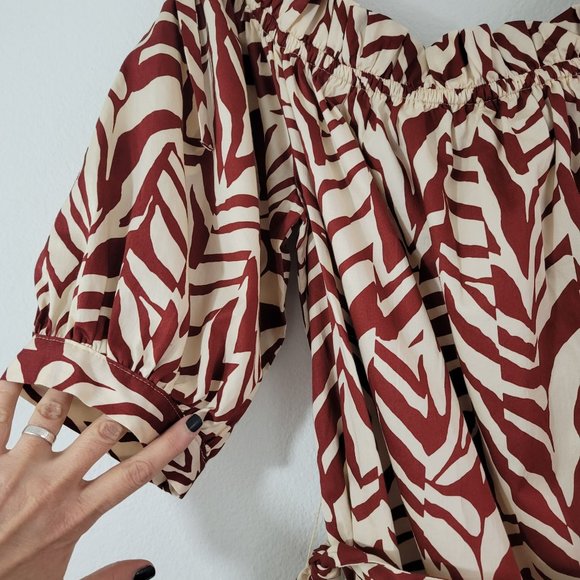 Eloquii Elements Womens Sz 22 Off The Shoulder Mini Dress Cotton Colorful Spring - Picture 12 of 12